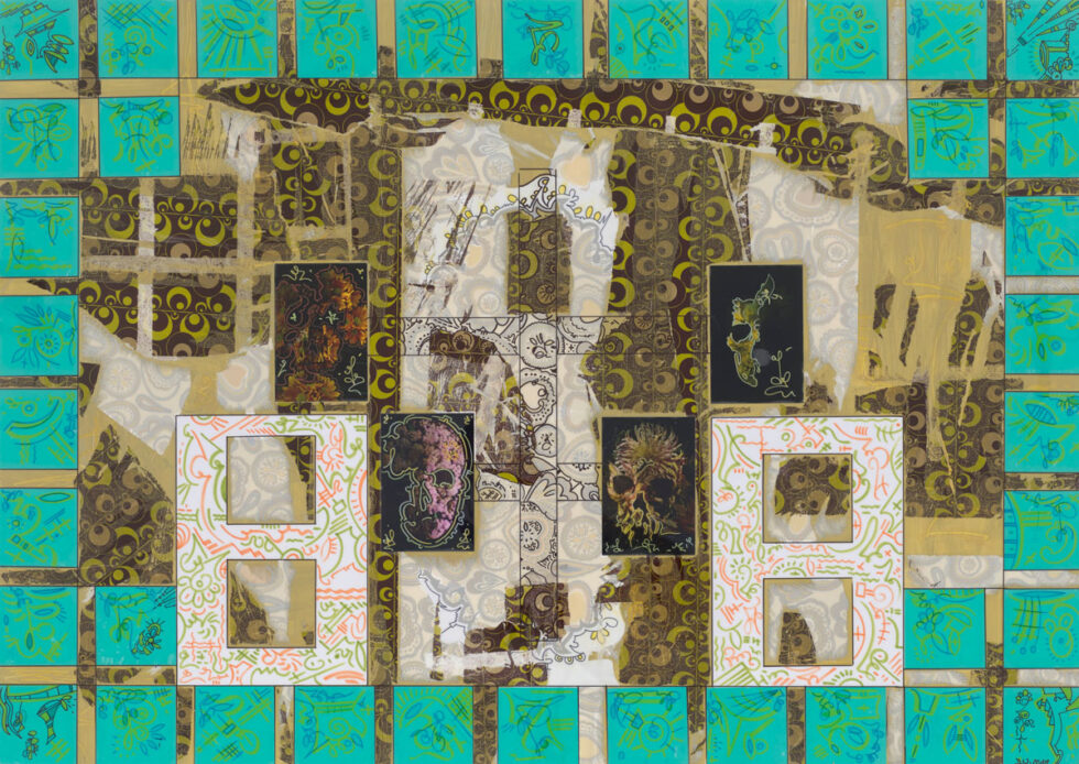 Friedhof DeVoCollage 84x119cm Detlef Vordenbäumen 2014 Foto Achim Kukulies