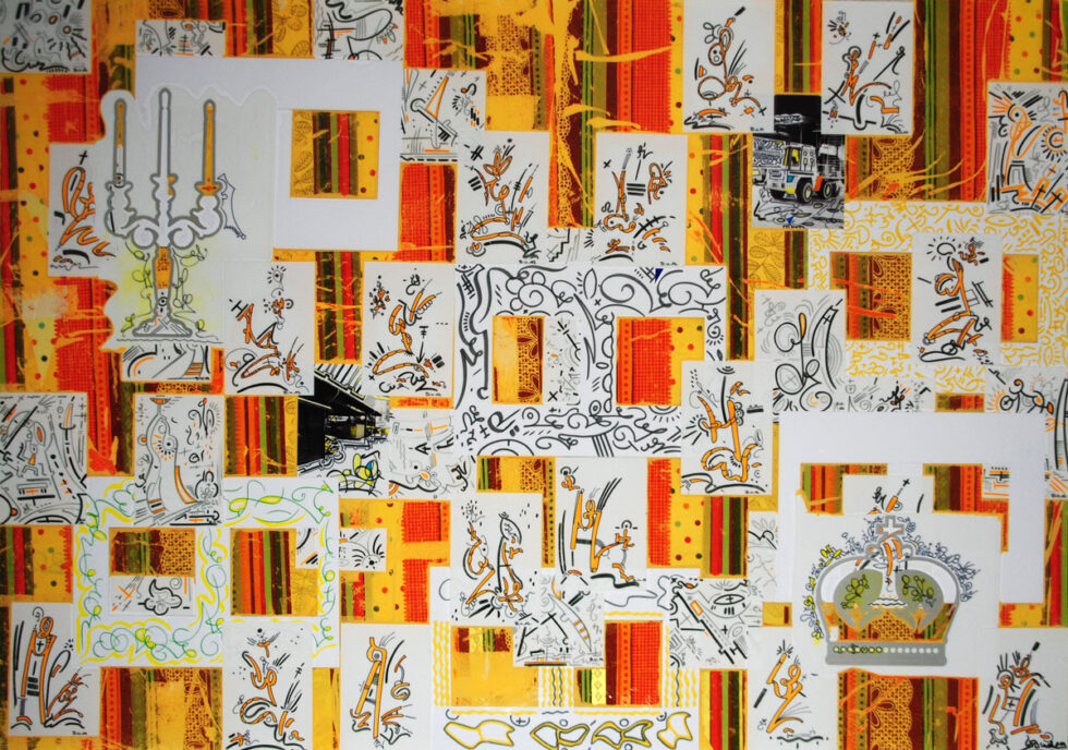 Wandzeichnungen 84 x119cm 2014 Foto Detlef Vordenbäumen