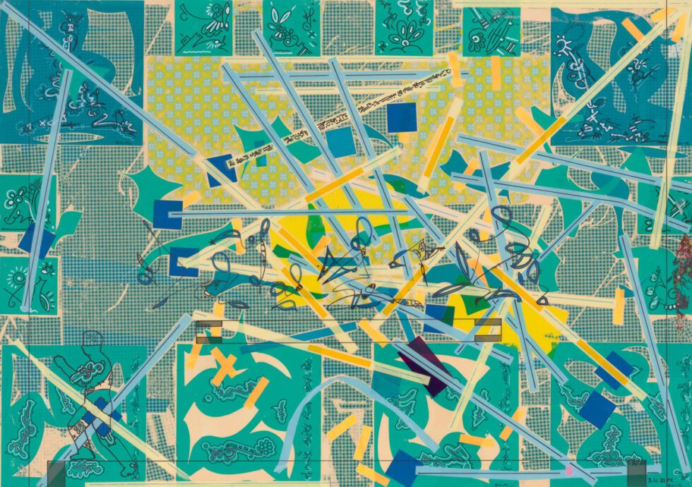 ein Freitag im Oktober DeVoCollage 84x119cm Detlef Vordenbäumen 2014 Foto Achim Kukulies